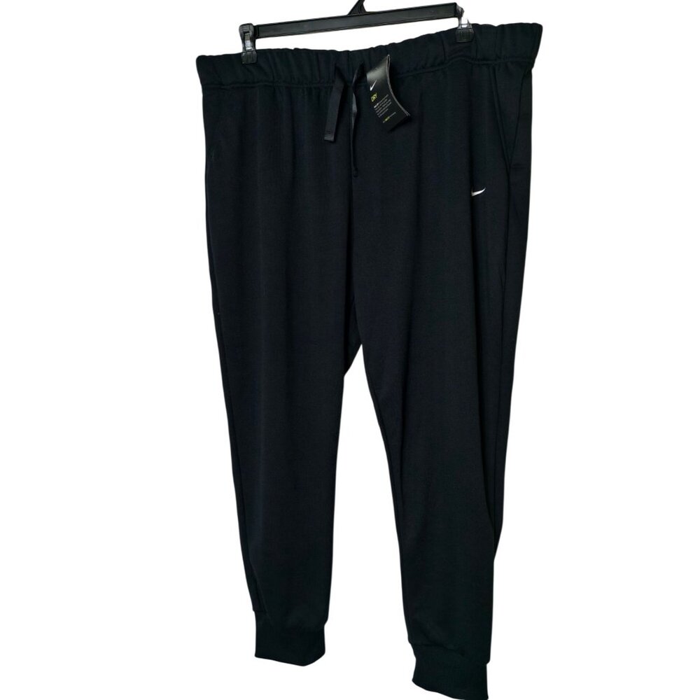Nike Womens 2XL Joggers Black Dri-Fit Soft Stretch Athletic Training Pockets NEW